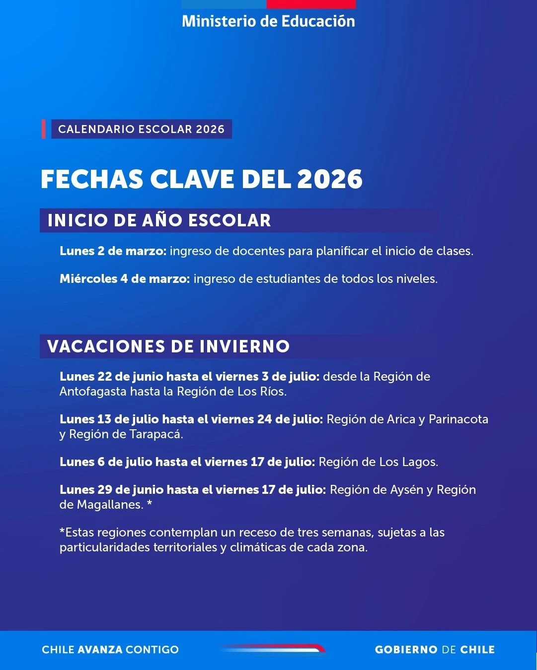 Calendario Escolar 2026